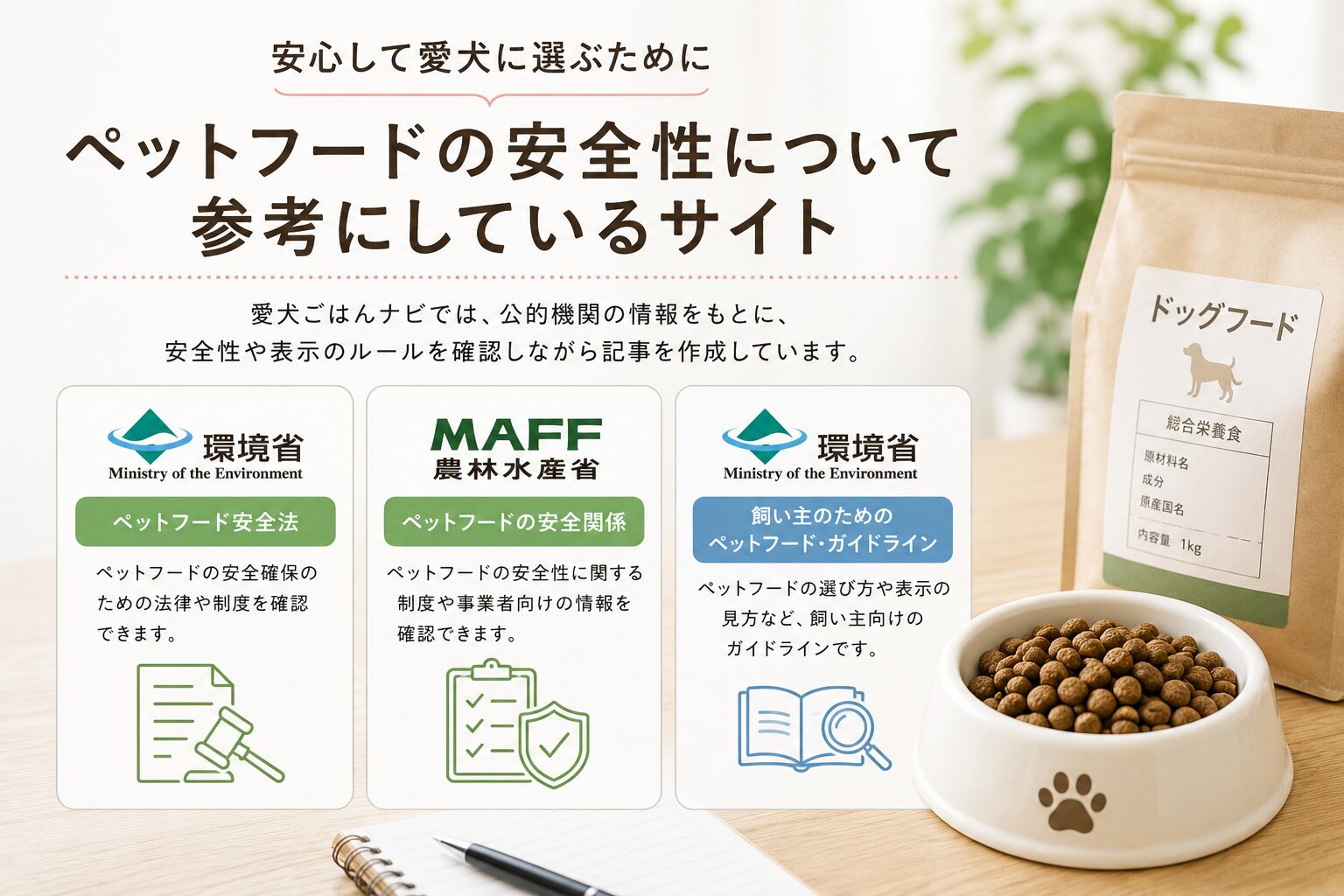 ペットフードの安全性について参考にしているサイト