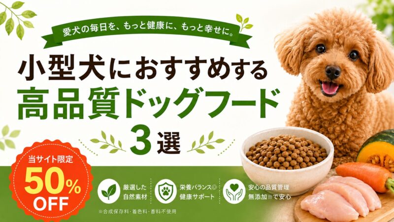 小型犬におすすめの高品質ドッグフード3選【全品限定50％OFF】 